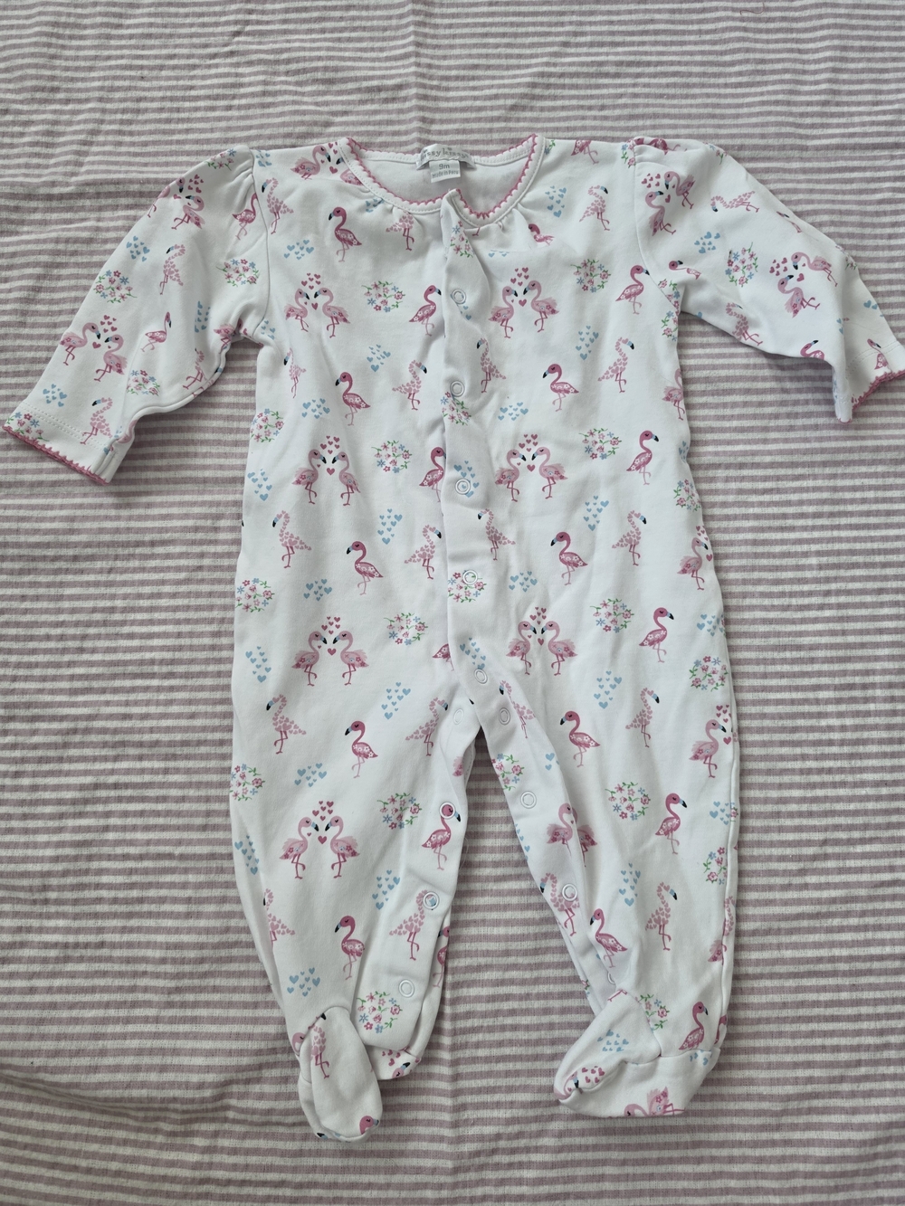 Kissy Kissy Flamingo Footed Sleeper | 6M | Pima Cotton